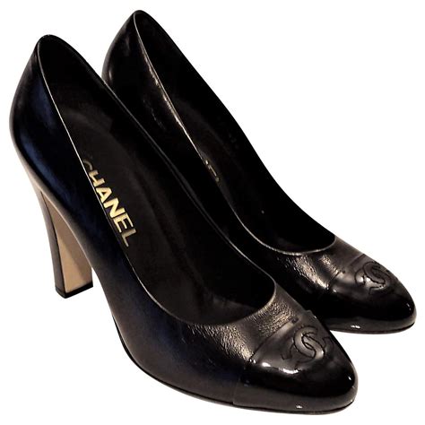 chanel heel shoes 35 classic cap toe black brown|Chanel pumps heels.